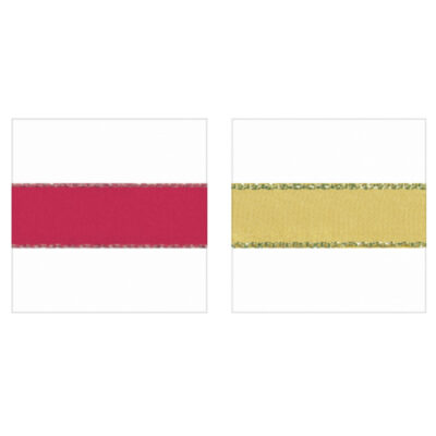 Gold Edged Satin Ribbon- Various