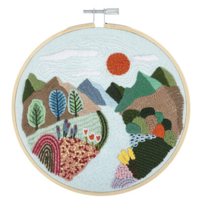 mountain view embroidery kit