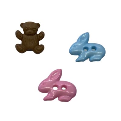 bunny and bear buttons